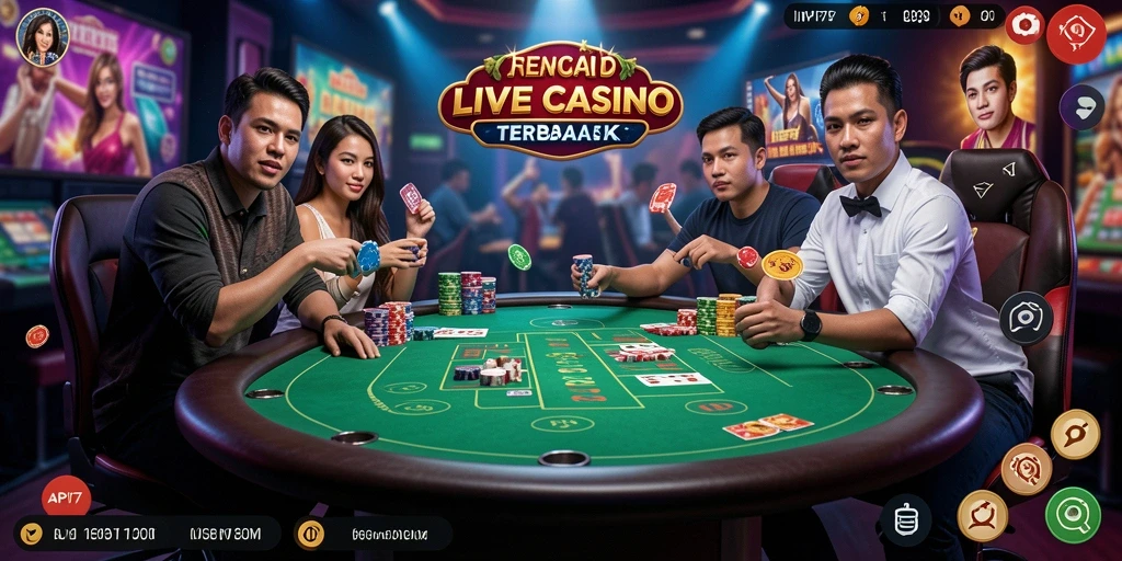 Tampilan gameplay Live Casino yang mendebarkan di API77.