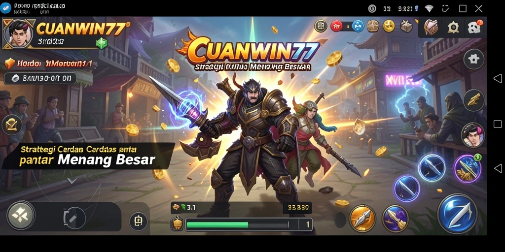 Screenshot gameplay <strong>CUANWIN77</strong> menunjukkan strategi seru dalam mengalahkan musuh.