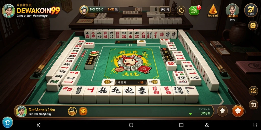 Screenshot DEWAKOIN99 menampilkan aksi seru permainan Mahjong.