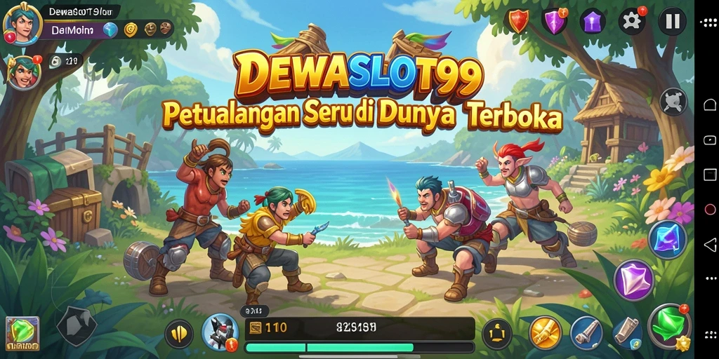 Screenshot gameplay DEWASLOT99 menampilkan dunia terbuka yang luas dan menakjubkan.