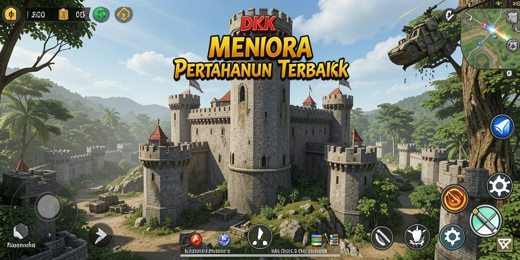 Gameplay DKK menampilkan menara yang siap bertahan dari serangan musuh.