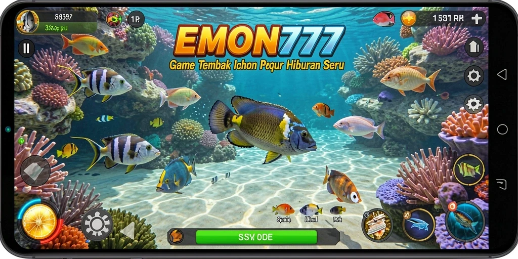 Tampilan seru gameplay Tembak Ikan di EMON777.