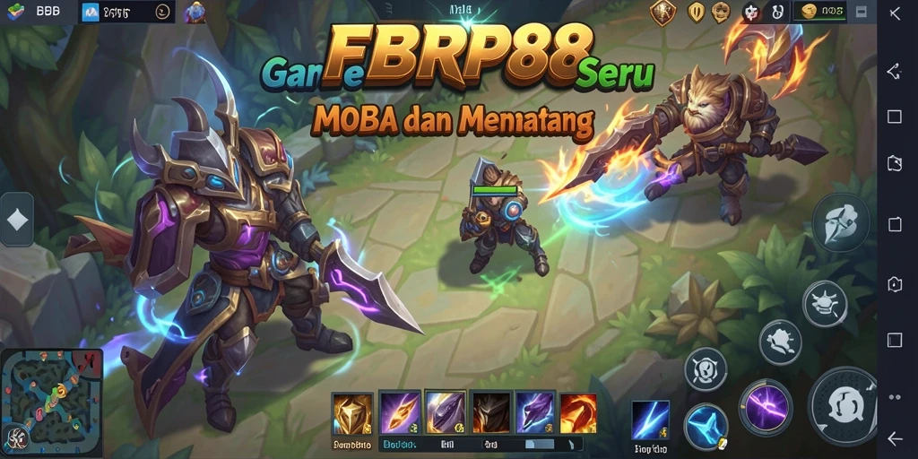 Tangkapan layar utama menunjukkan aksi seru gameplay MOBA.