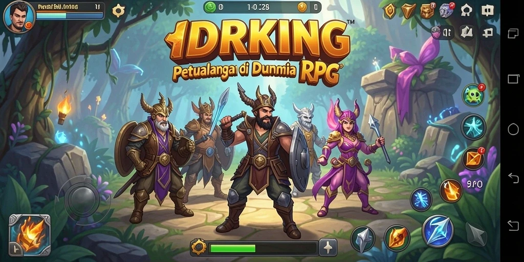 Screenshot gameplay menampilkan karakter bertarung melawan monster dalam <strong>IDRKING</strong>.