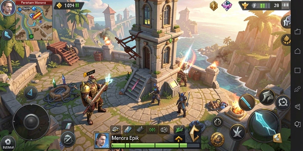Tampilan gameplay K234 dengan aksi menara yang menegangkan.