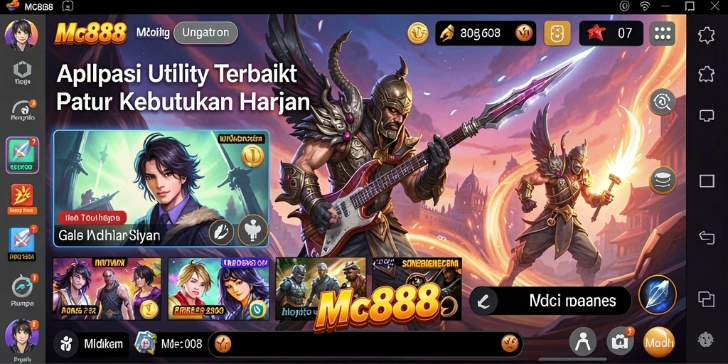 Tampilan antarmuka utama MC888 yang intuitif dan informatif.