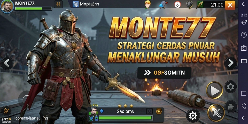 Tampilan gameplay MONTE77 yang penuh strategi dan aksi mendebarkan.