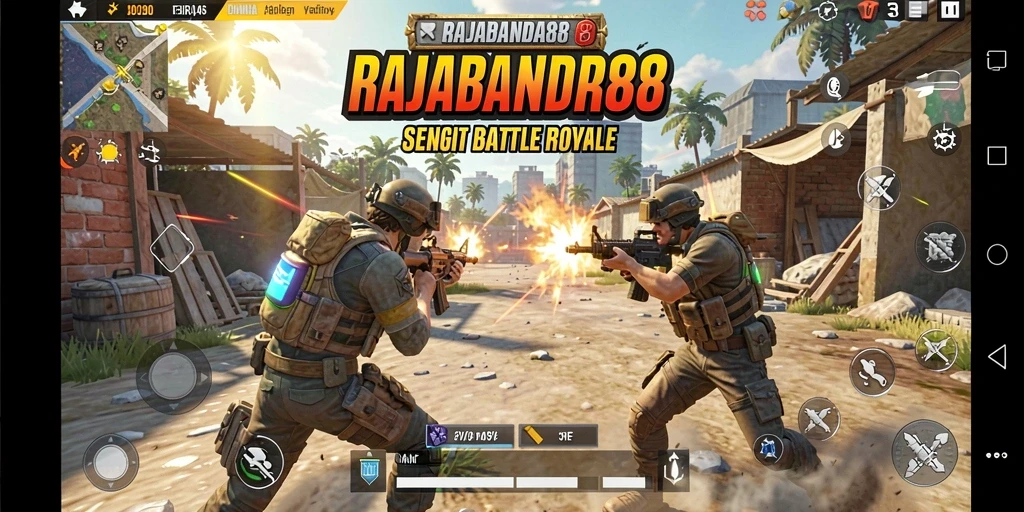 Tangkapan layar gameplay RAJABANDAR88 menampilkan aksi pertempuran seru.