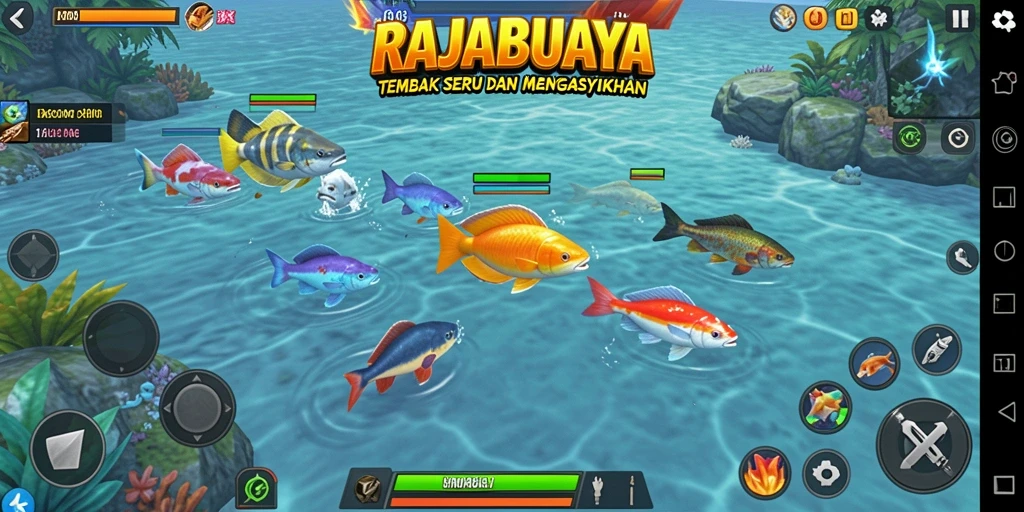 Tampilkan gameplay seru dari RAJABUAYA di bawah laut.