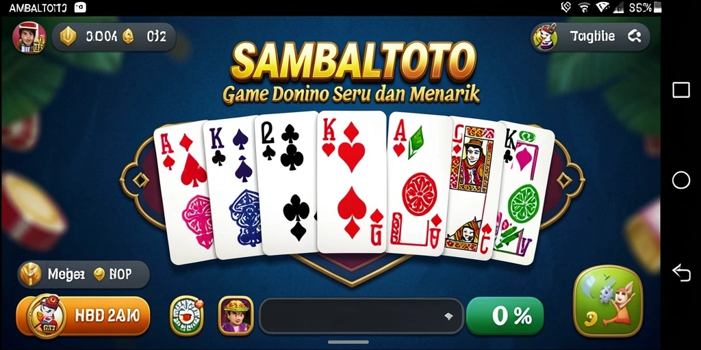 Screenshot utama SAMBALTOTO menampilkan gameplay Domino yang seru.