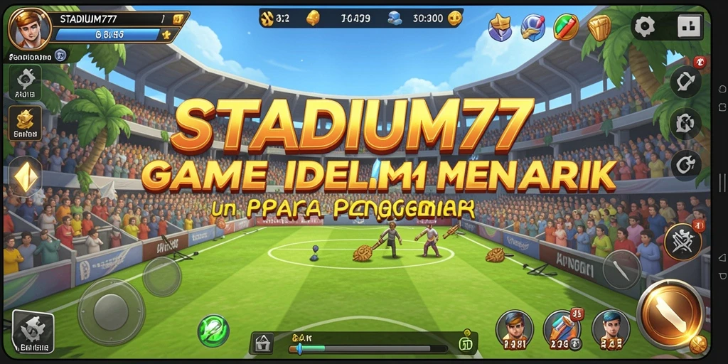 Screenshot gameplay STADIUM77 dengan aksi seru di stadion.