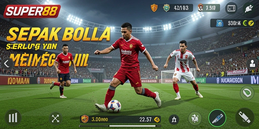 Tampilan menarik dari gameplay <strong>SUPER88</strong> saat aksi di lapangan sepak bola.