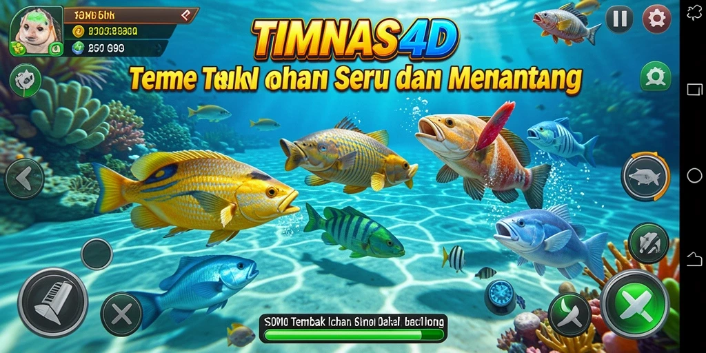 Screenshot gameplay Tembak Ikan yang mendebarkan di TIMNAS4D.