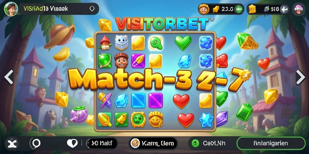 Tangkapan layar menarik dari gameplay seru Match-3 VISITORBET.